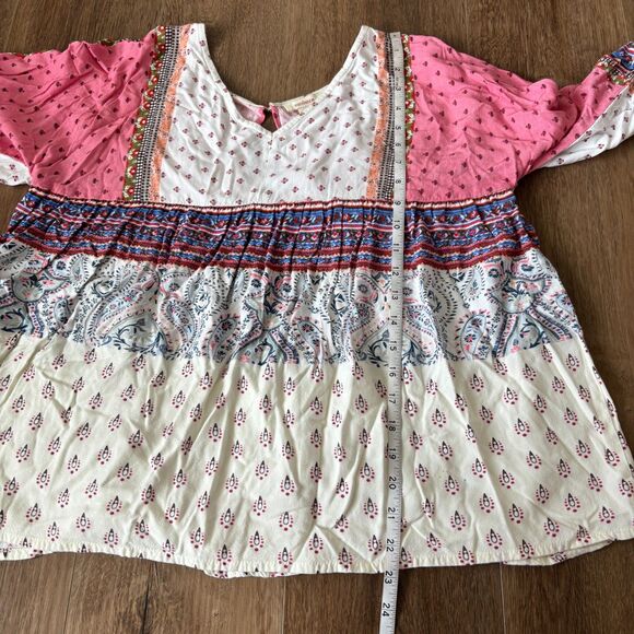 Sundance Multicolored Patterned Long Sleeve Top - Size Medium - Picture 6 of 7